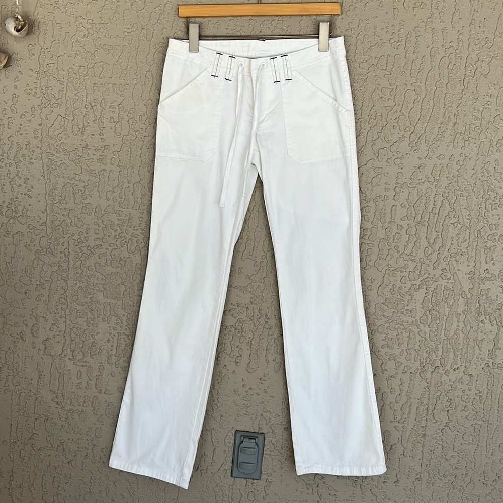 Le Tigre White Straight Leg Pants Drawstring Zip Fly Size 3 - Picture 3 of 14